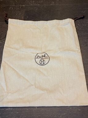 Authentic Hermes Large tweed dust bag drawstring storage birkin Kelly 37/43cm
